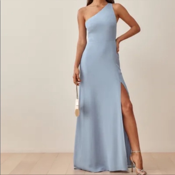 Reformation Evelyn Dress Sz 2 in color Mineral - Picture 1 of 4